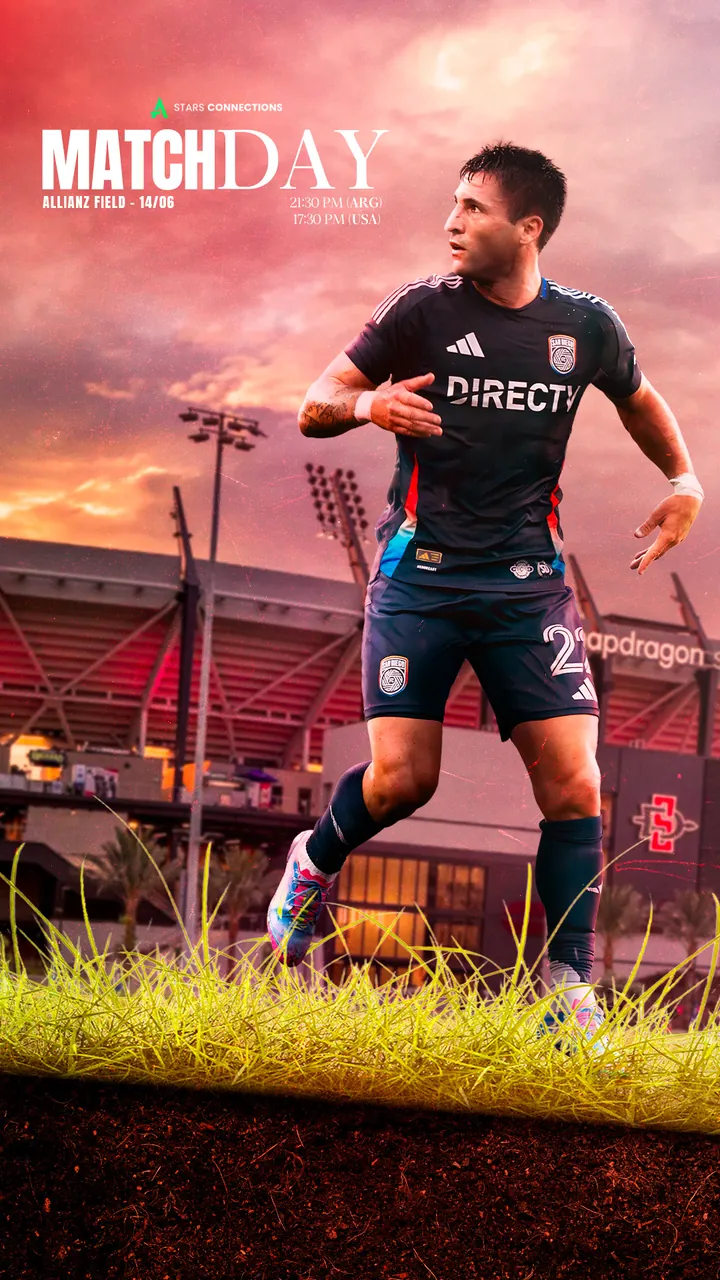 Pieza de Franco Negri al atardecer en el estadio