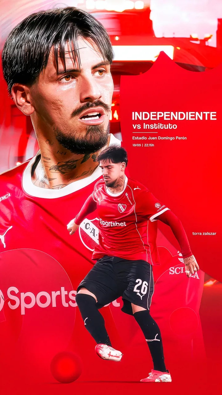 Independiente vs Instituto, pieza en rojo